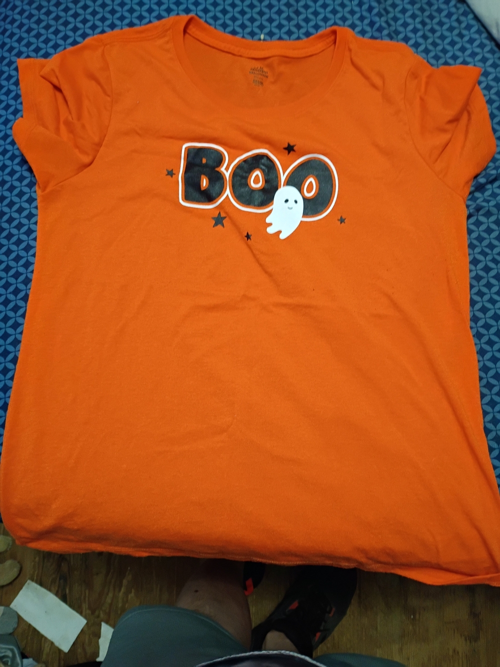 Women's Orange "Boo" Halloween Graphic Tee